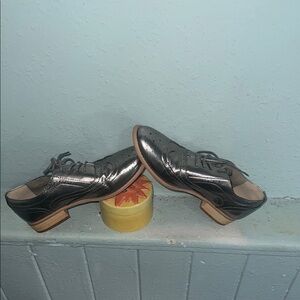 Wanted Metallic Black Oxford Shoes